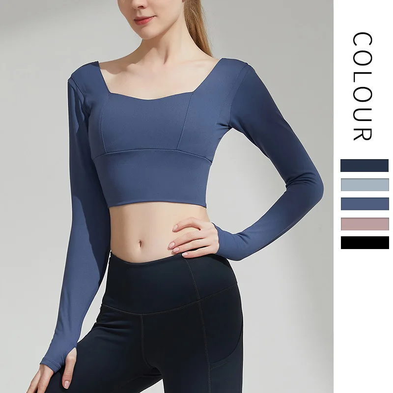 

Cloud Hide Solid Sports Bra Fitness Long Sleeve Underwear Women Blouse Push Up Yoga Crop Top Running Gym Shirt Winter Activewear
