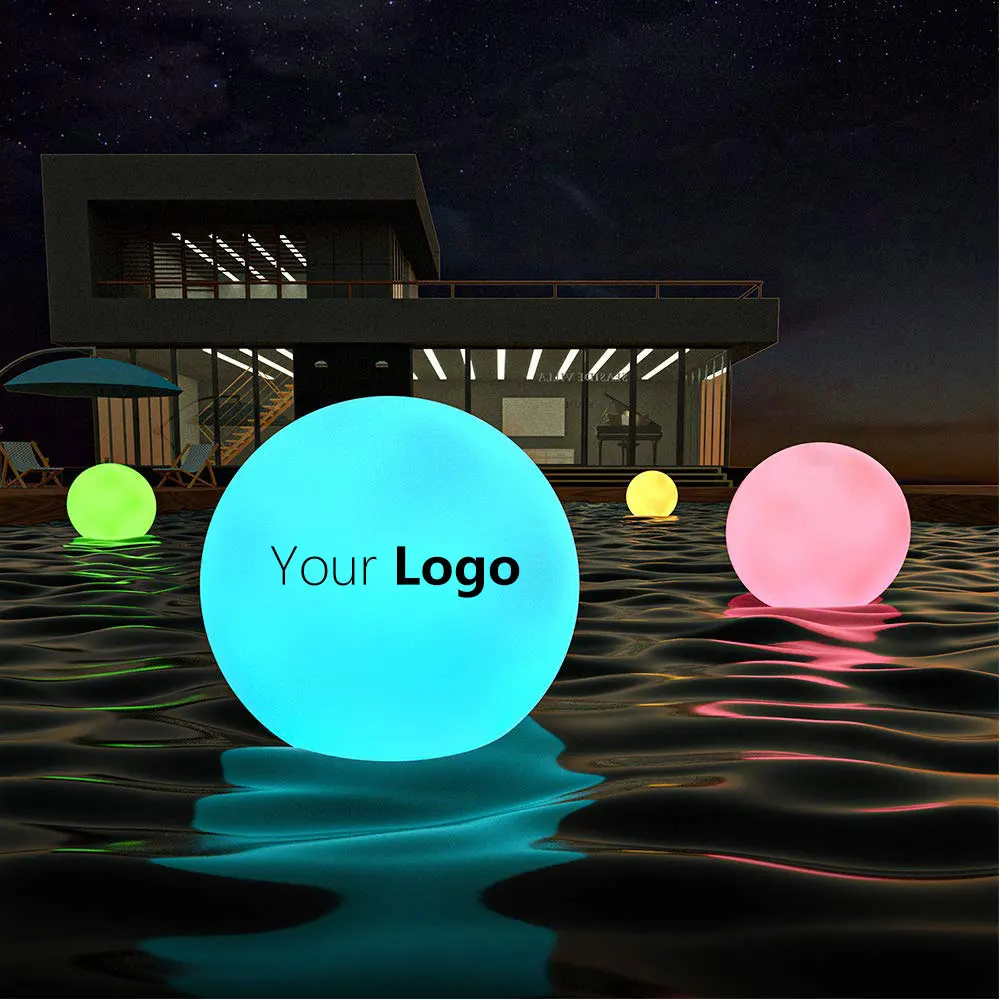 30cm rechargeable battery operated floating waterproof illuminated rgb garden glow led light pool ball for swimming pool