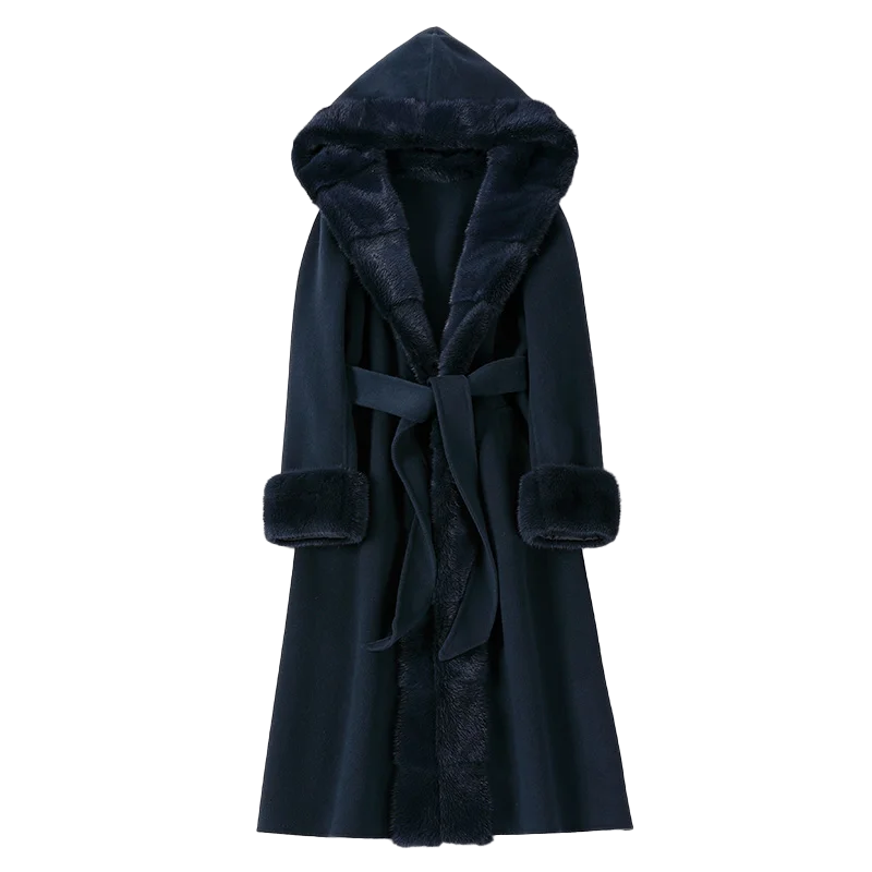 

2021 real mink Professional Manufacture Soft And Comfortable Women Cashmere Coat