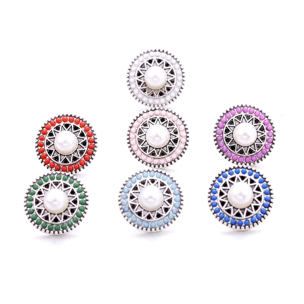 

Women Men Snap Button Jewelry DIY acrylic Beads 18mm Metal Snap Buttons Fit Snap Bracelet Bangle Christmas Gift