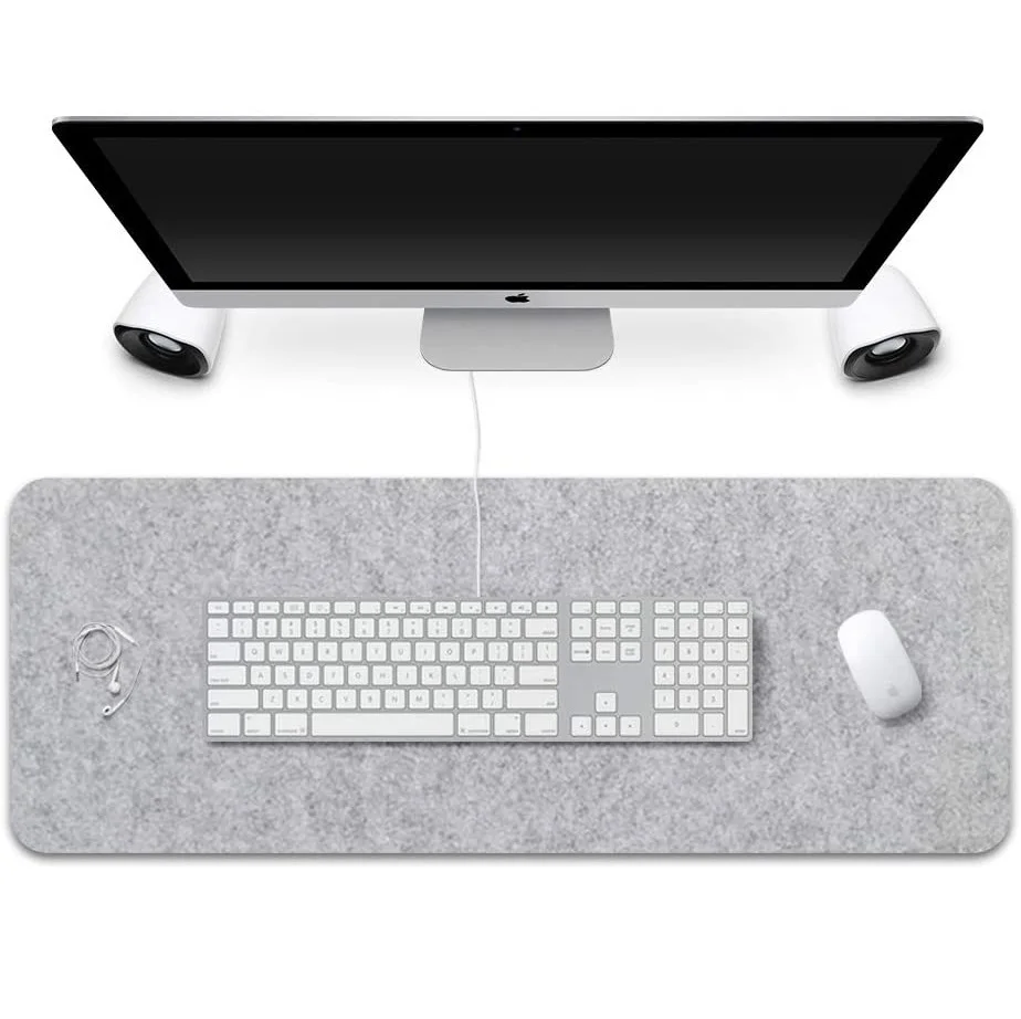 

Light grey Felt laptop desk mat, desk mouse pad Desk Pad Protector Writing Mat for Office and Home, Gray or custom