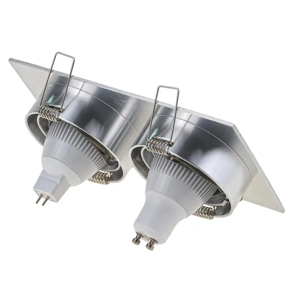 
New Arrival Double Head GU10 Ring Spotlight Recessed Led Downlgiht Casing Mr16 Spot Light Holder Frame 