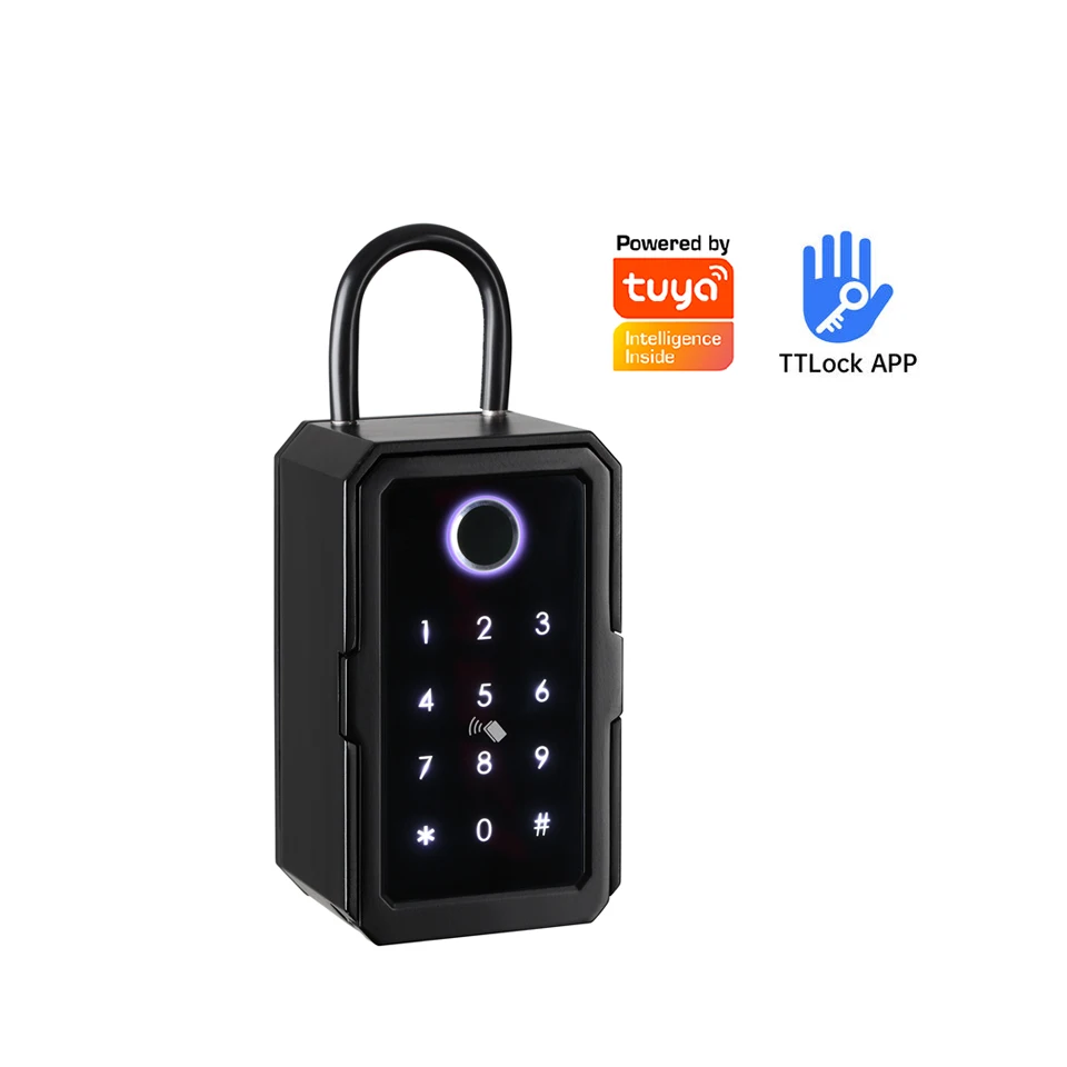 

Waterproof Key Lock Smart Box Security Wall Mount Key Box Digital TTLock Tuya Fingerprint Code Key Storage Lock Box