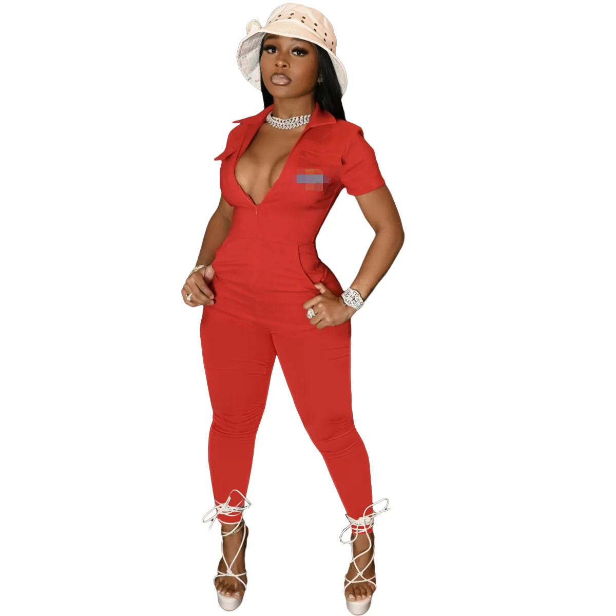 

Dickie Suit Clothing Women Outfits Sexy Playsuit Uniform Long Pants Back Zipper Solid Color Jumpsuits Women Dickie, As show