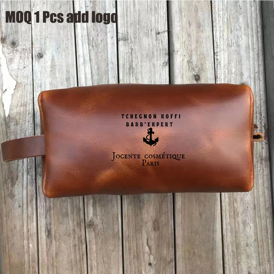 

Fsdaom Logo Mens Wash Bag Customized Fashion Leather Clutch Bags Cosmetic Makeup Organ Sweater Leather for Women Letter Zipper