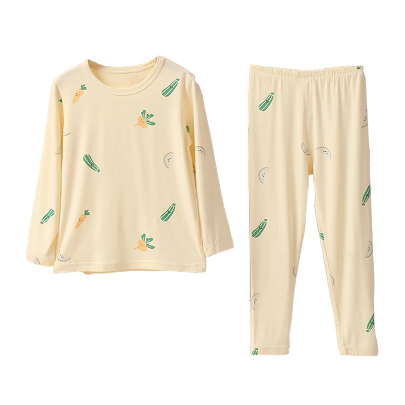 

Soft bamboo fiber baby long-sleeved home clothes lovely printing 2 year baby girl clothes
