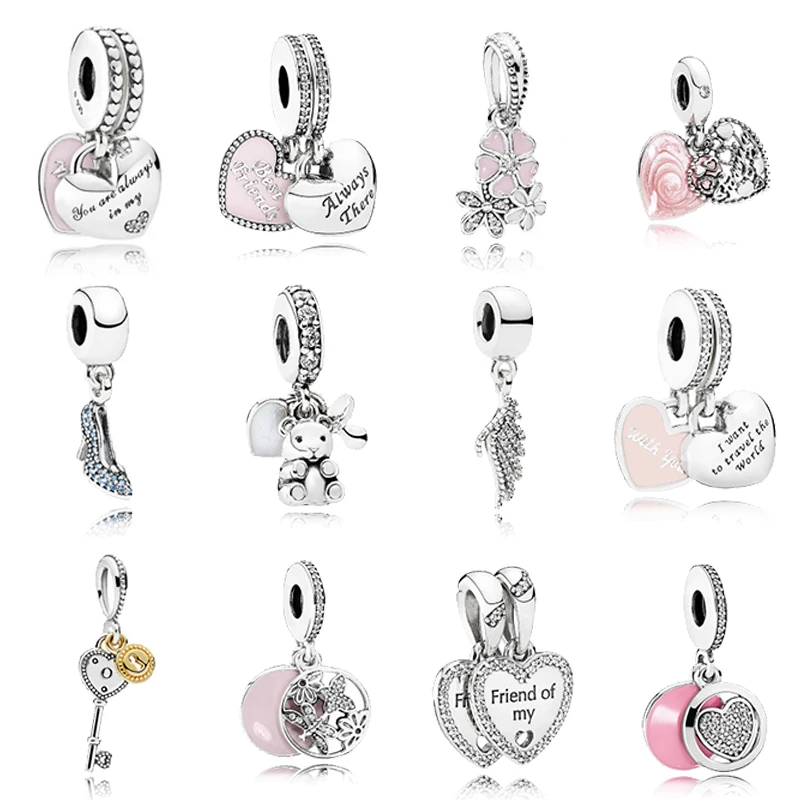 

Wholesale 925 sterling silver amulet for charm bracelet high quality flower pendant charm Fit Original Pandora, Silver color