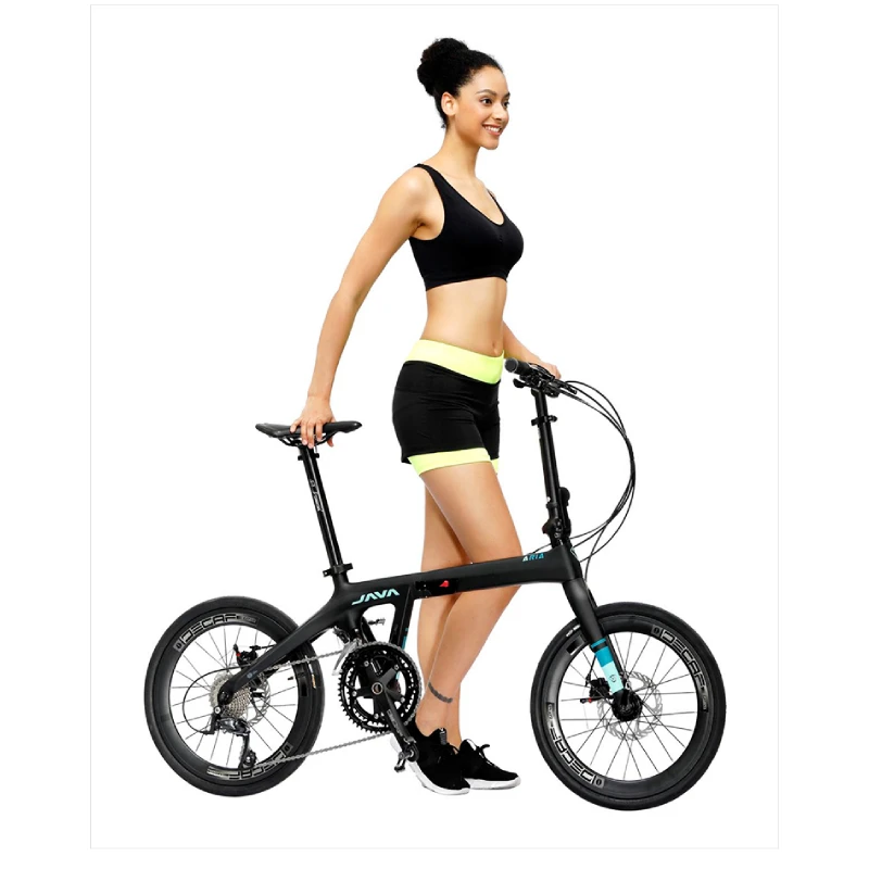 

New Arrival Java Aria Carbon Fiber Frame Folding Bike 18 Speed 20 Inch Mini foldable Bicycle for Adult Cycling