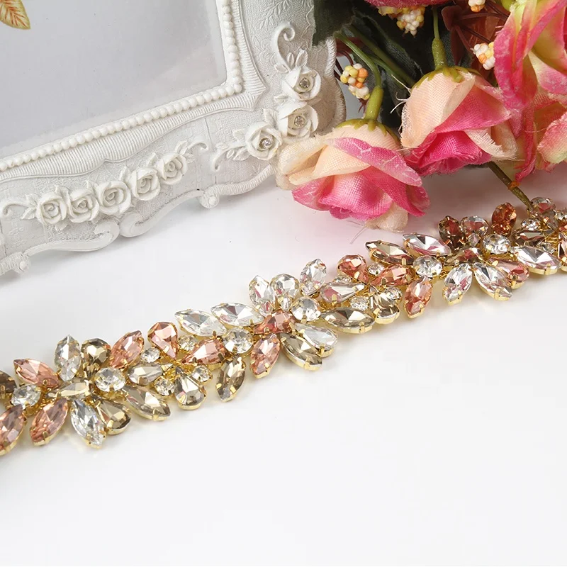 

Kavatar Accessories tassel crystal rhinestone decorative chains sew on clothes or dress, As picture or customer's request