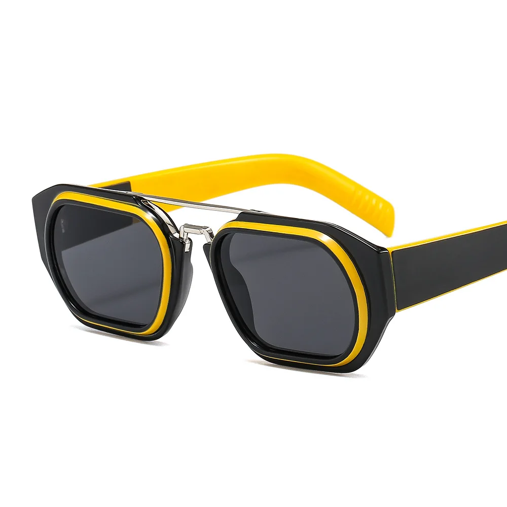 

Mens custom summer shades Metal gold sun glasses private label black yellow retro sunglasses 2021 men vintage