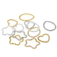 

50pc 17mm Flower Heart Drop Shape Sliver Rose Gold White K Close Jump Rings Tone Metal Jump Rings DIY Necklace Jewelry Findings