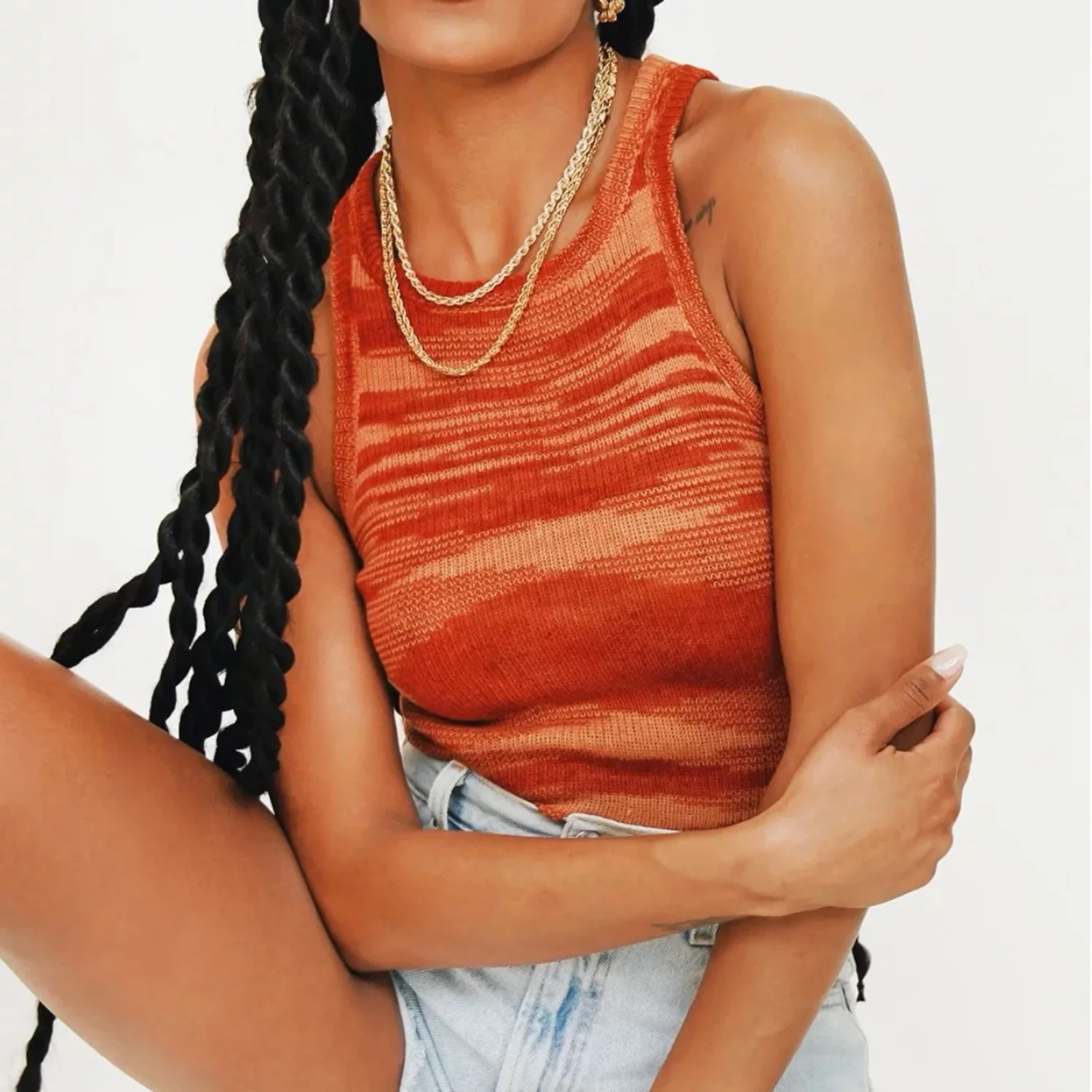 

Factory wholesale 2021 Amazon women sweater new colorful tights sleeveless crop top lady knit vest