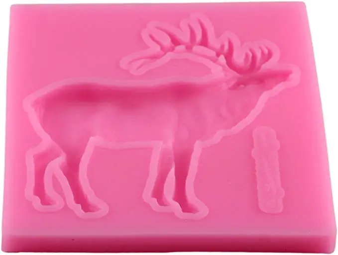 3D Silicone Stag Fondant Molds Christmas Deer Elk Cake Decorating Tools Set of 