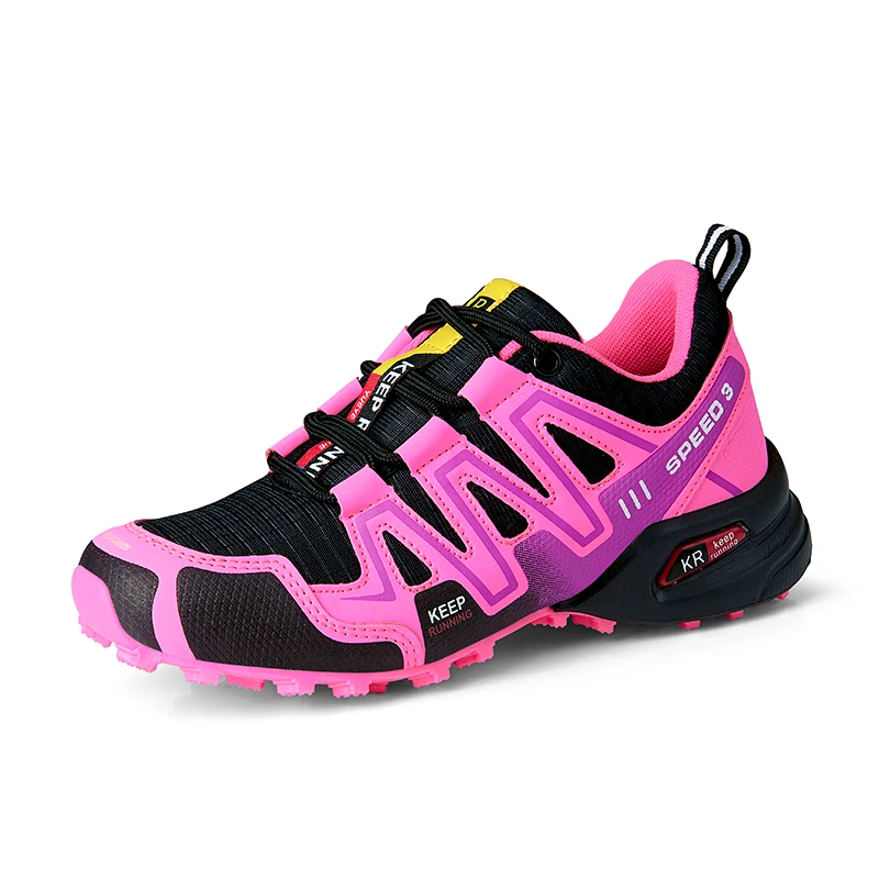 

High quality outdoor sneaker rubber sole safety waterproof climbing sports trekking trainers solomon hiking shoes for women