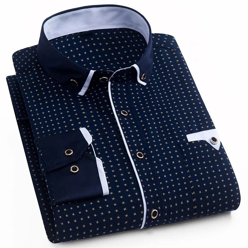 

Wholesale Casual Slim Fit Formal Long Sleeve Social Tops Men's Shirts