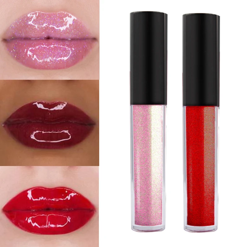 

Factory Price Make Your Own Logo Lipgloss Base long stay Lip Gloss glitter, 8 colors for your choice