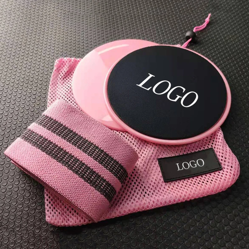 

Custom Logo Wide Anti Slip Fabric Resistance Bands Set women Hip Exercise Workout Booty Bands with Core Sliders, 10 regular colors + customized color
