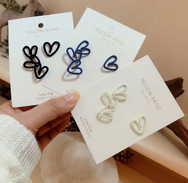 

Korean asymmetric hollow velvet love earrings S925 silver post earrings cute temperament earrings jewelry