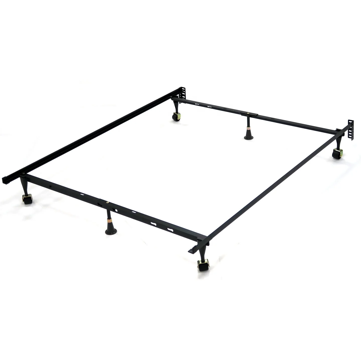 Bedroom Furniture Moveable Twin Size Angle Iron Bed Frame With Rug