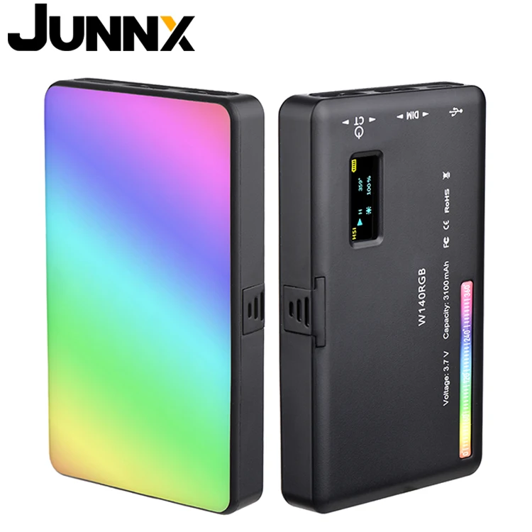 

JUNNX W140RGB 360 Degree 2500K-9000K Pocket Video Camera Lamp Dimmable Studio Photography RGB LED Light Panel