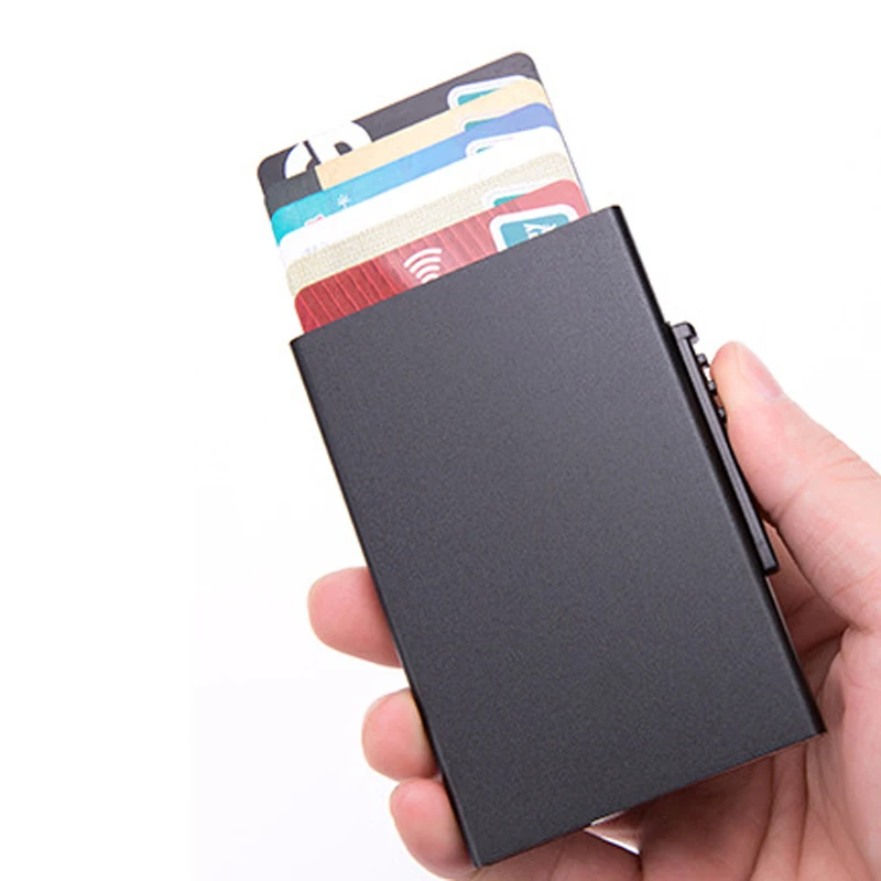 

Aluminium wallet card holder rfid metal case 2 styles 6 colors