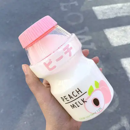 

Nordic style 480ml Water Cup Drop-resistant Plastic Cute Girl Student Casual mug large portable milk drink bottle cup, Cartoon