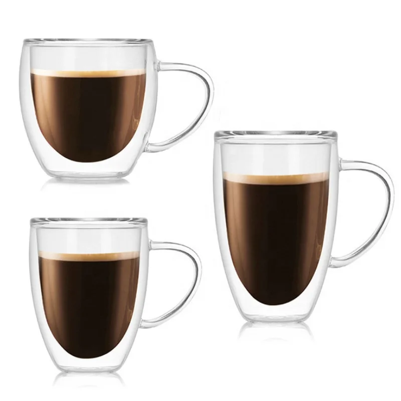 

Wine Beer Glasses Double-layer Glass Coffee Cup High Borosilicate with Hand Hot Milk Cup Glassware Drinkware Tumblers