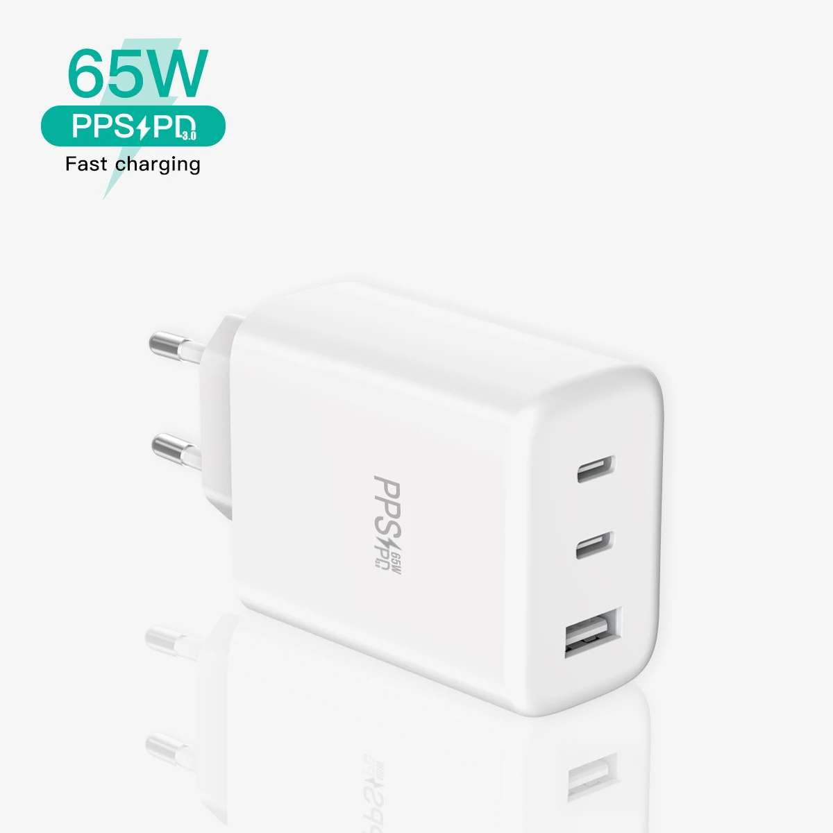 

Factory OEM 65W Ce Rohs Fcc Cb Eu Us Uk USB-C PD Adapter Usb C Wall Charger For Iphone 12 13, White black