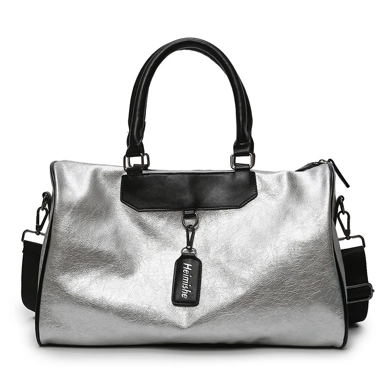 

New European and American one-shoulder portable short-distance travel bag large-capacity PU leather waterproof gym bag