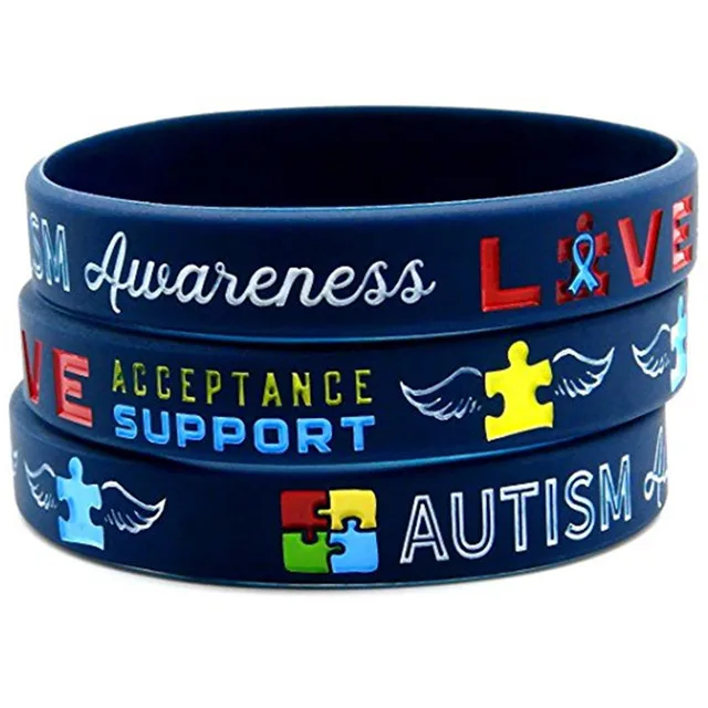 

Autism Awareness Wristband Support Love ASD Aspergers Acceptance Silicone Band Bracelet Jewelry Navy Blue Gift UK, Pantone color