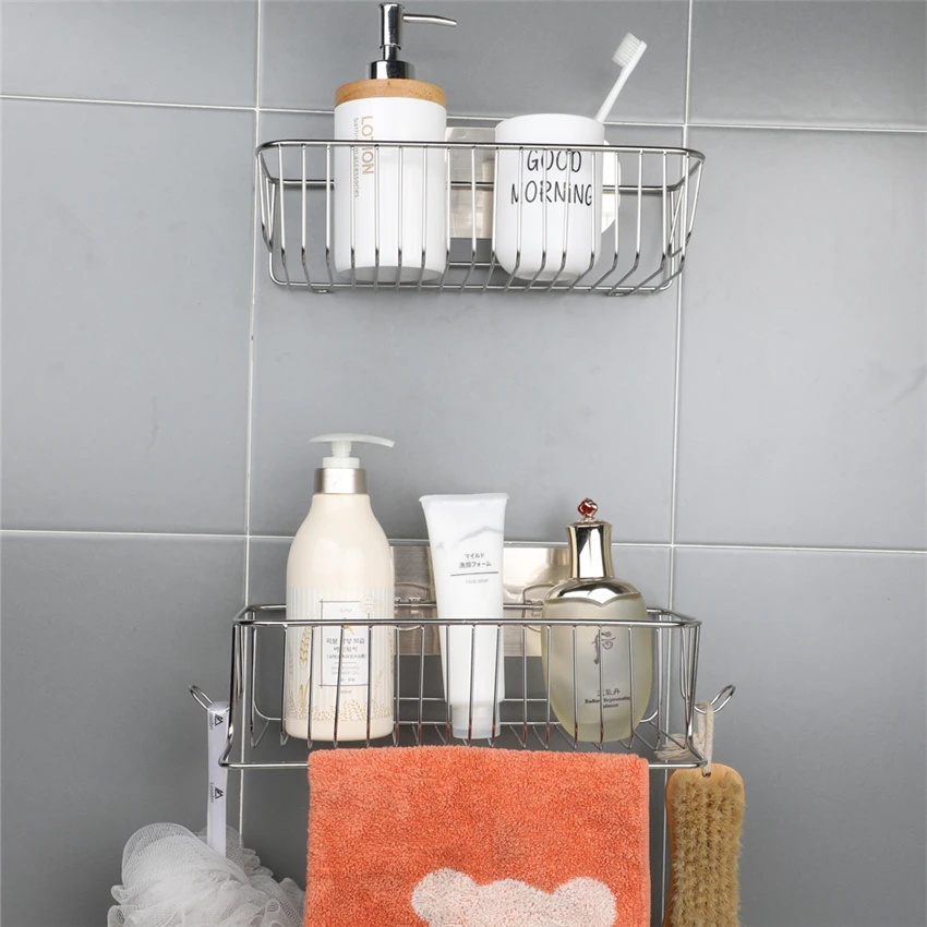 

Metal Wire Storage Rack Wall-Mounted Rack For Bathroom