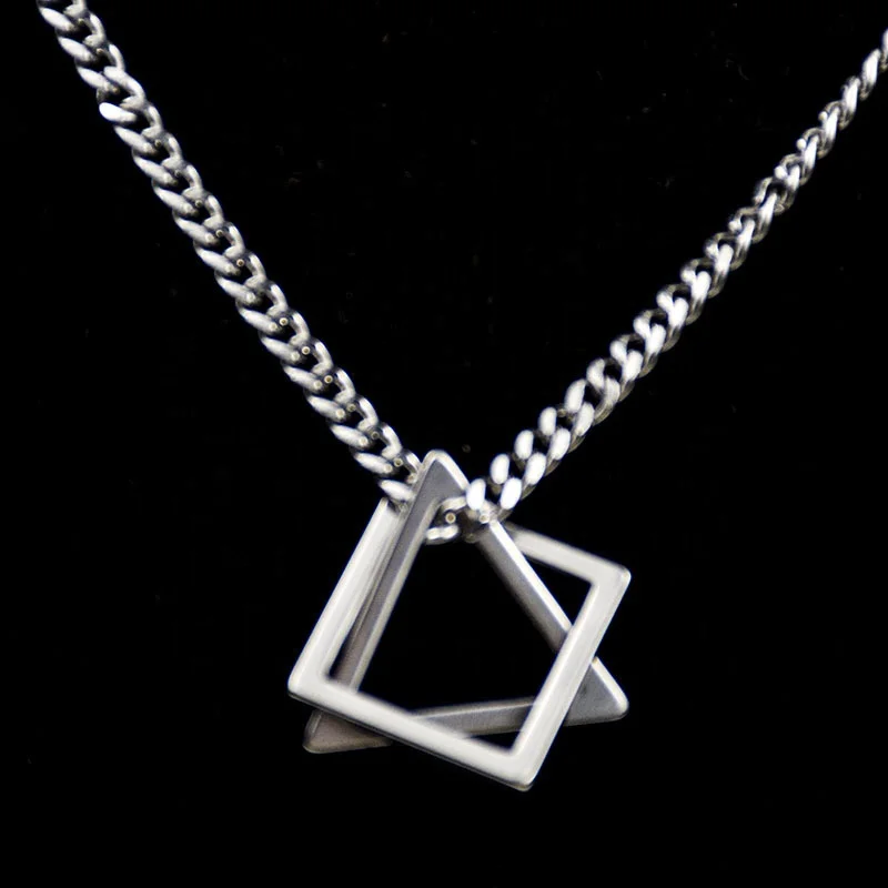 

Hot seller Temperament necklace geometric charm necklace stainless steel, Sliver