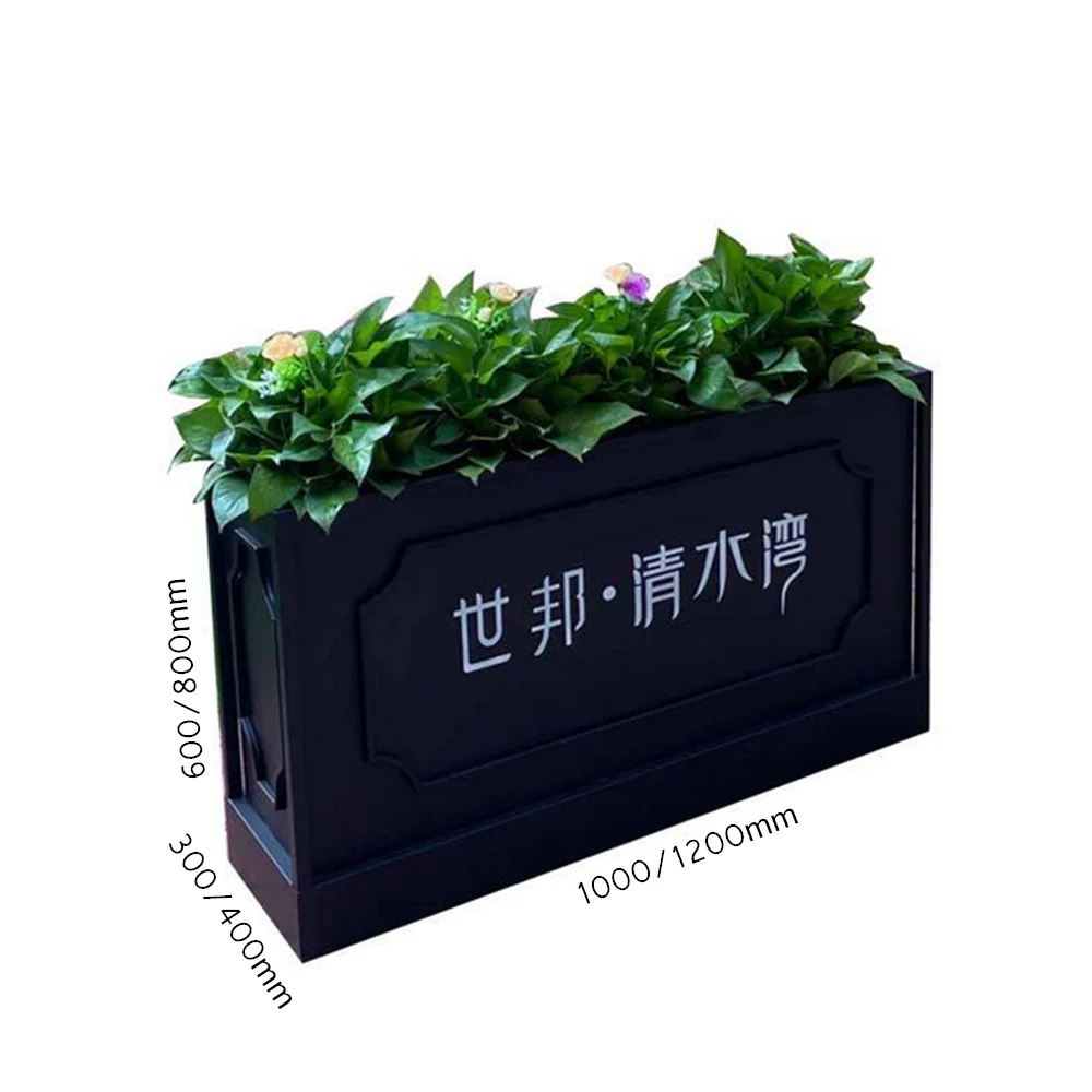 

Made in China black park display outdoor large metal flower pot