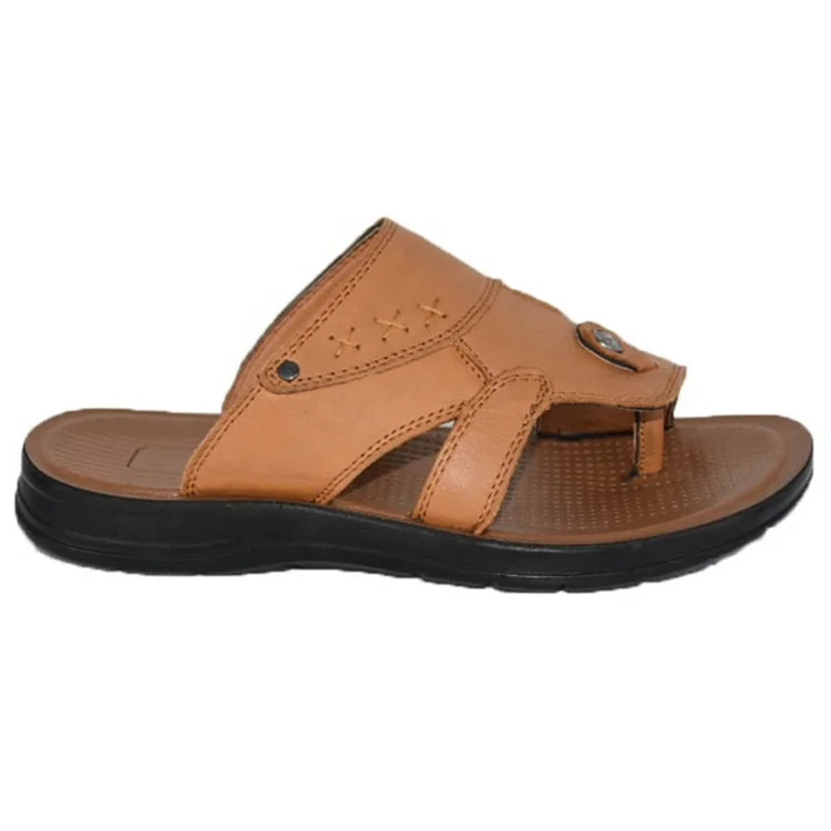 

Summer Beach Sandal Mens Sports Slides Flat Plain Customized Logo Slippers Men, Apricot