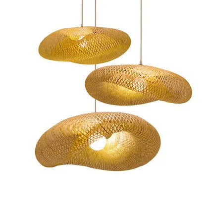 Handmade Natural Woven Lamp Wicker Bamboo Rattan Pendant Light