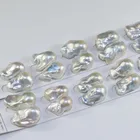 15 × 20 ミリメートル大型ビッグサイズ有核火の玉バロックハーフ掘削 undrilled 淡水養殖リアル淡水真珠ルース