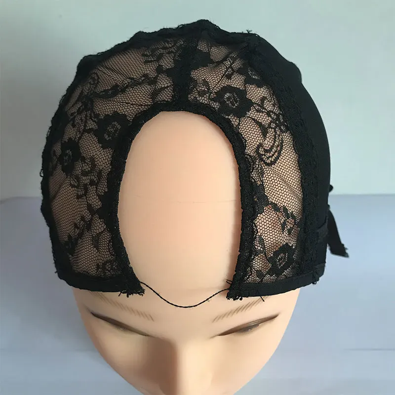 

Factory Outlet cap for lace front wig ventilated wig caps adjustable mesh dome wig cap, Black