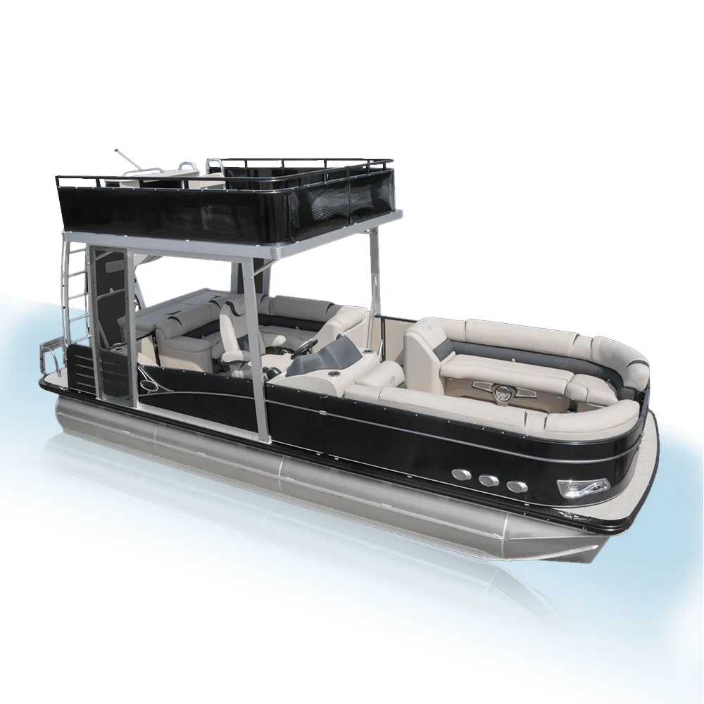Ecocampor Best Bluminum Yacht Luxury Jet Pontoon Boat with Slide for sale