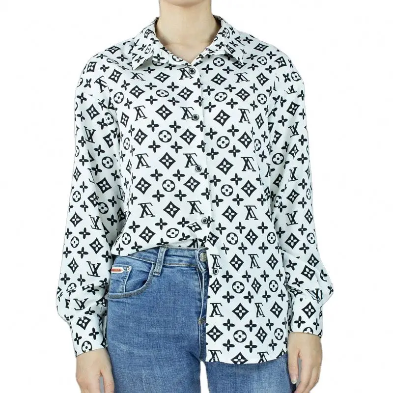 

2020 Sell like hot cakes designer clothes famous brands women Long sleeve printed blouse for women and blouse for women