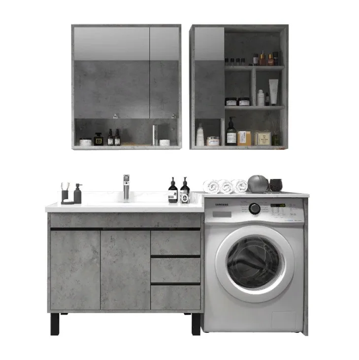 Economic type cheap Bathroom space saver cabinet washing machine cabinets kitchen solid wood cabinet