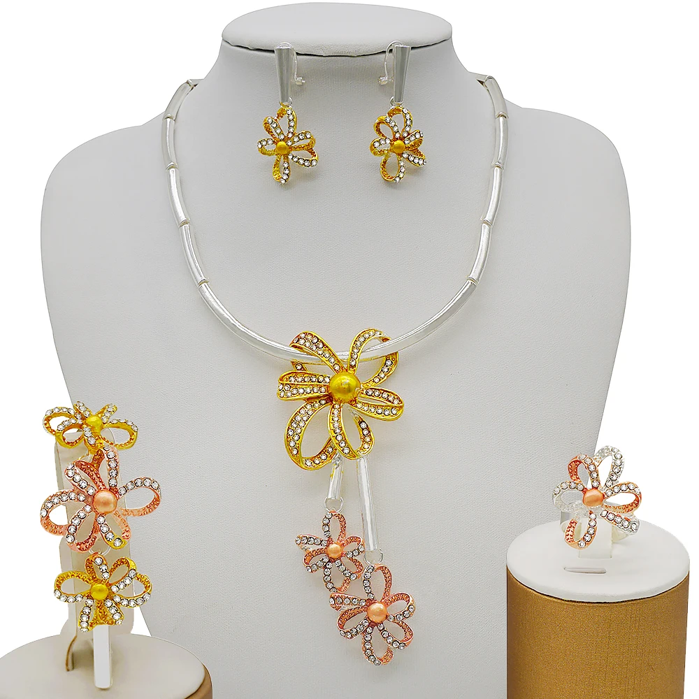 

2021 fashion women accessories jewelry sets gold filled jewelry sets Indian jewelry set BJ860, As picture