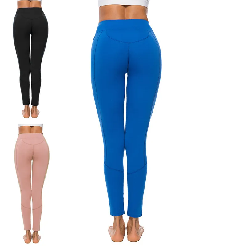 

Yoga Pants women's high waist tights quick drying breathable solid color fitness Leggings
