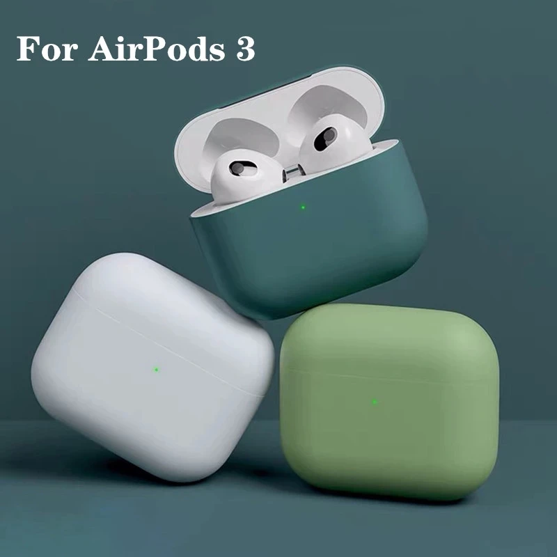 

2021 Official Soft Liquid Silicone Cover Case Earphone Protective Case For Apple airpods 3, Multi colors