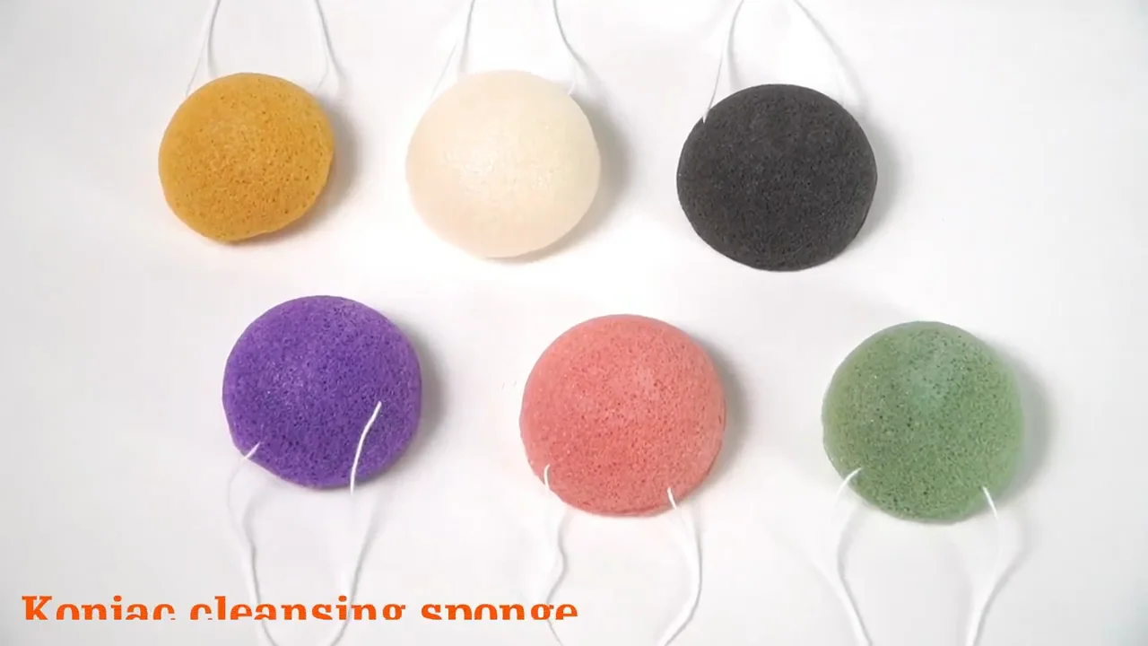 Konjac Facial Sponge Natural Activated Bamboo Charcoal Makeup Face