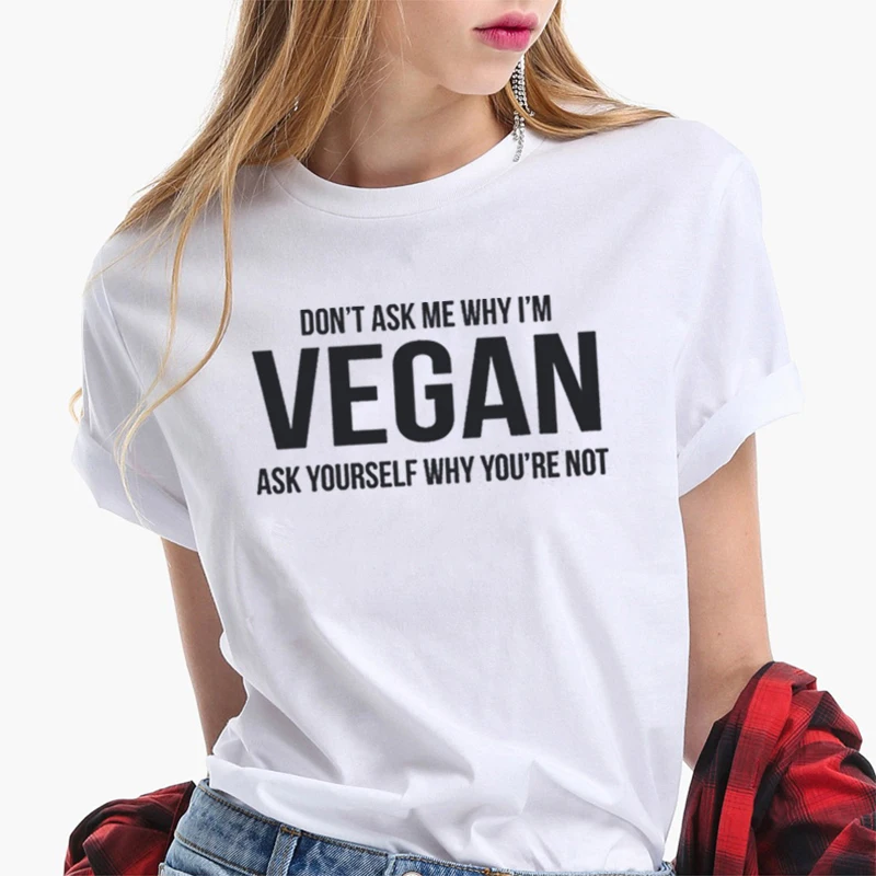 2019 New Women T Shirts Short Sleeve Fashion Printed Vegan O-Neck Female T-Shirts Cool Letter Casual Tee Shirt Femme Clothing