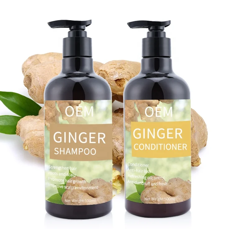 

Custom Herbal Shampoo And Conditioner Care Set Oem Dandruff Anti Hair Loss Natural Organic Hair Growth Ginger Shampoo