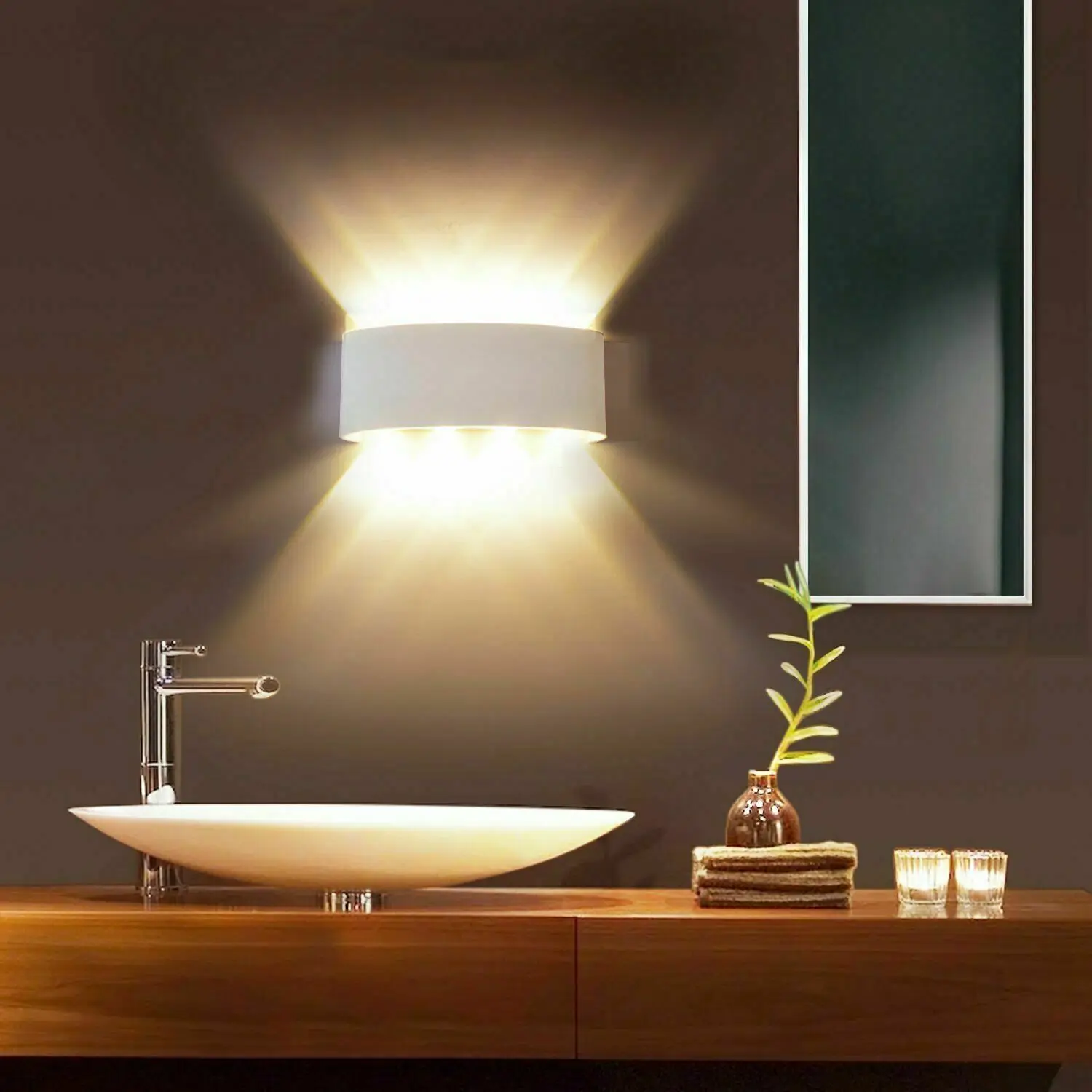 Modern LED Wall Light Up Down Sconce Lighting 2W 4W 6W 8W Lamp Black White 85-265v For Indoor Outdoor Home Hotel Office