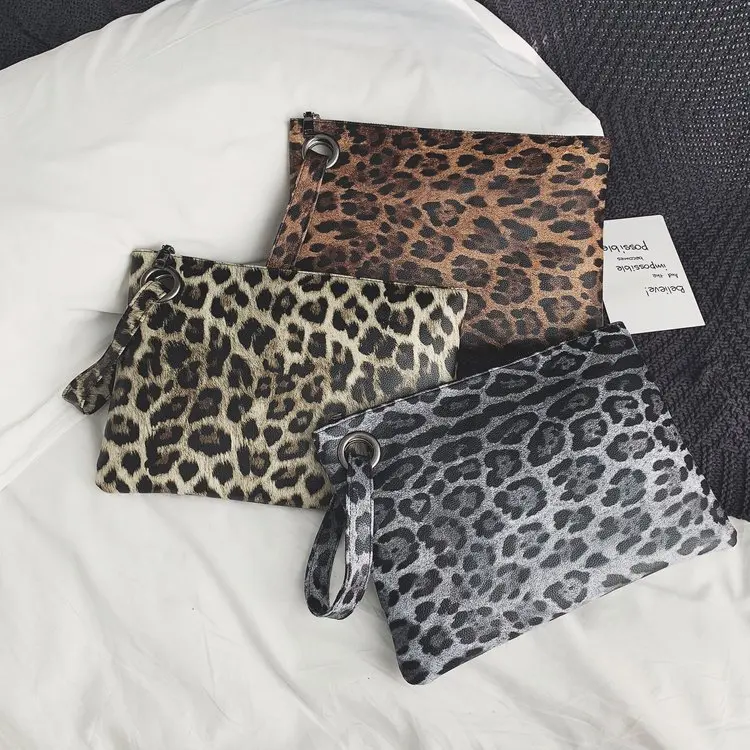 

Leopard Print Envelope Bag Ladies Clutch Hot Selling Clutch Bag European and American Fashion Clutch Women