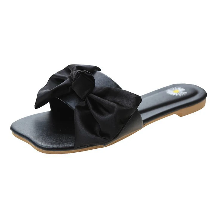 

Hot sale summer fashion ladies sandals outdoor flip flops bow cheap women slippers