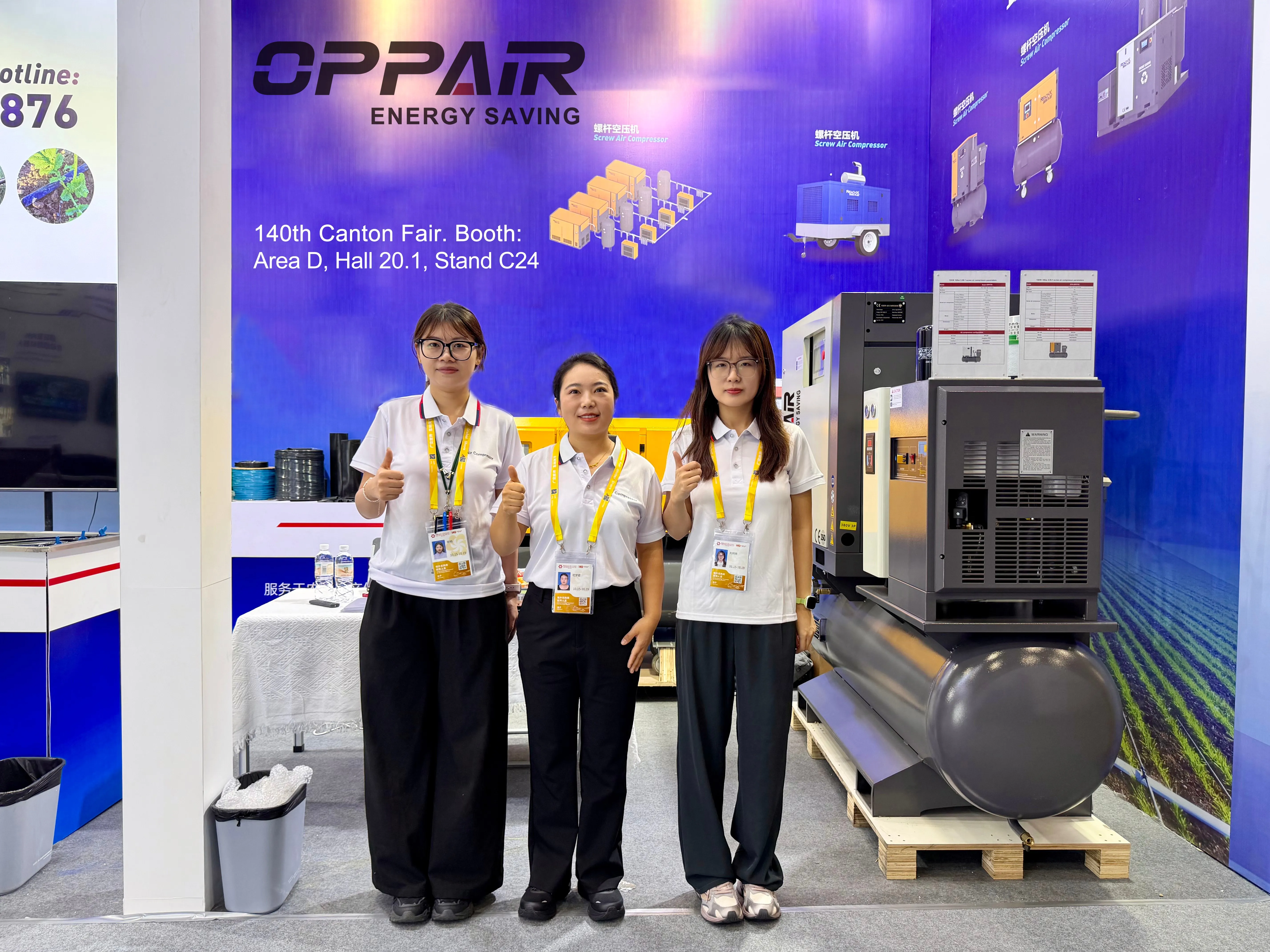 OPPAIR Professional Sales and Technical Team at Stand C24, Hall 20.1, Area D during the 140th Canton Fair